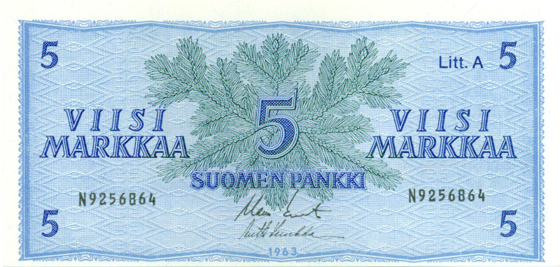 5 Markkaa 1963 Litt.A N9256864
